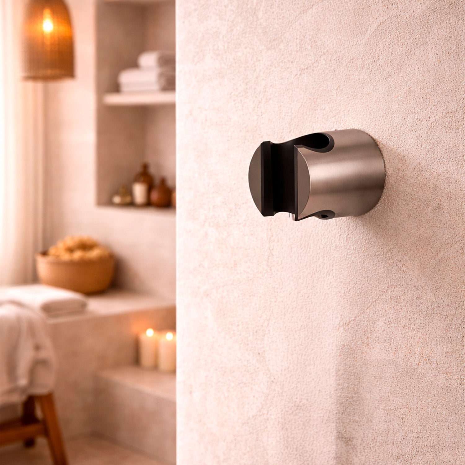 SINED soporte de pared para ducha acero inoxidable 316L color canna fucile resistente y duradero para ambientes exigentes modelo ATTACCO-MURO-DOCCINO-LEVANTE-CANNA-FUCILE