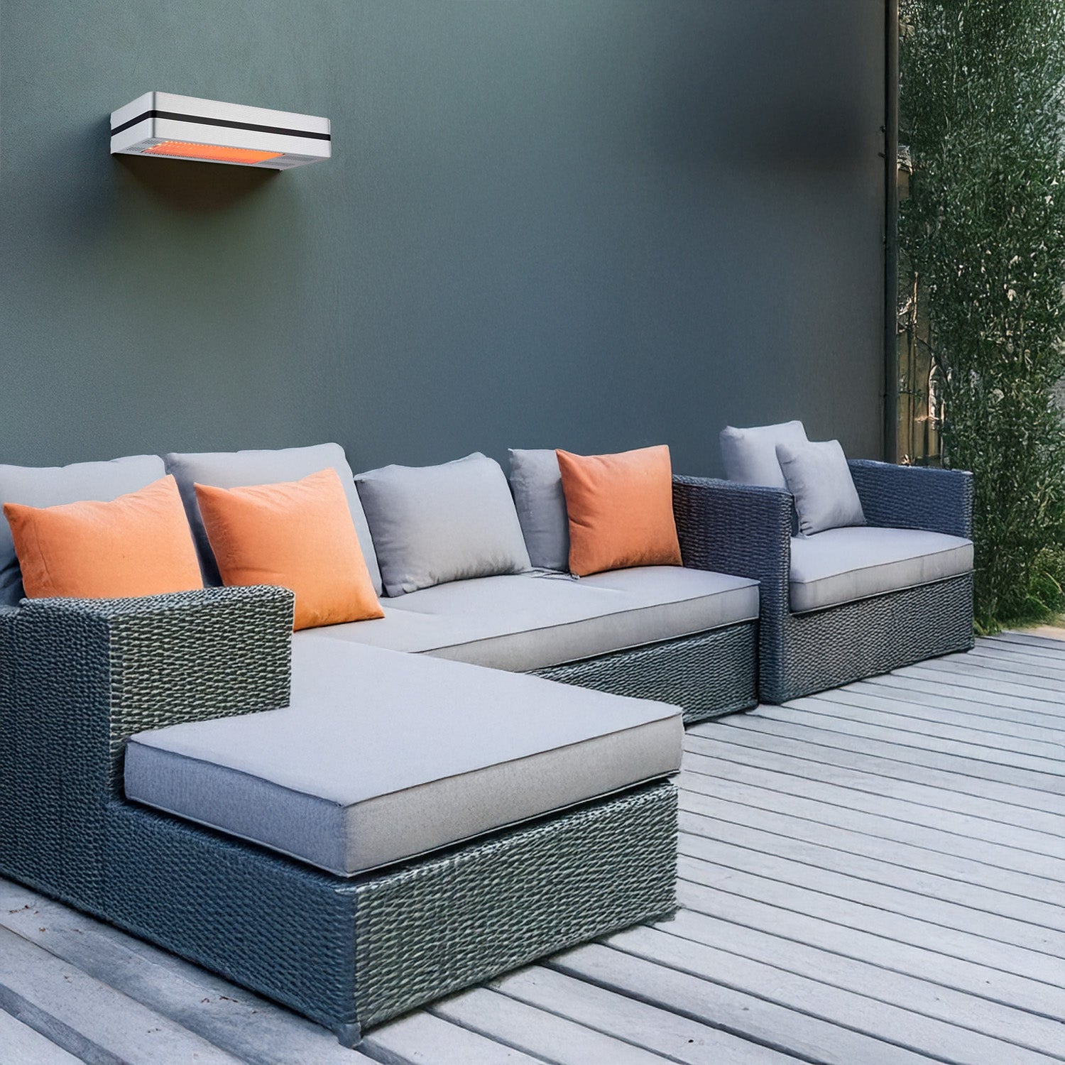 Sined Hot Ira Inox 2000 Riscaldatore Infrarosso Per Patio Con 2000w Regolabile Argento Fabbricato In Acciaio e Alluminio Telecomando Con Timer Incluso Protezione Ip65 Ideale Per Bar e Ristoranti