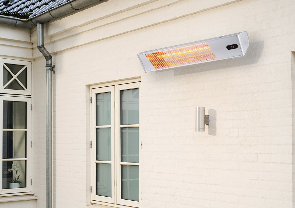 Sined Bouilloire Ira Inox 2000 Chauffage Électrique Infrarouge 2000w Réglable Gris Chauffage d'Intérieur à Onde Courte Ira et Télécommande Design Élégant Grille de Protection et Affichage LED