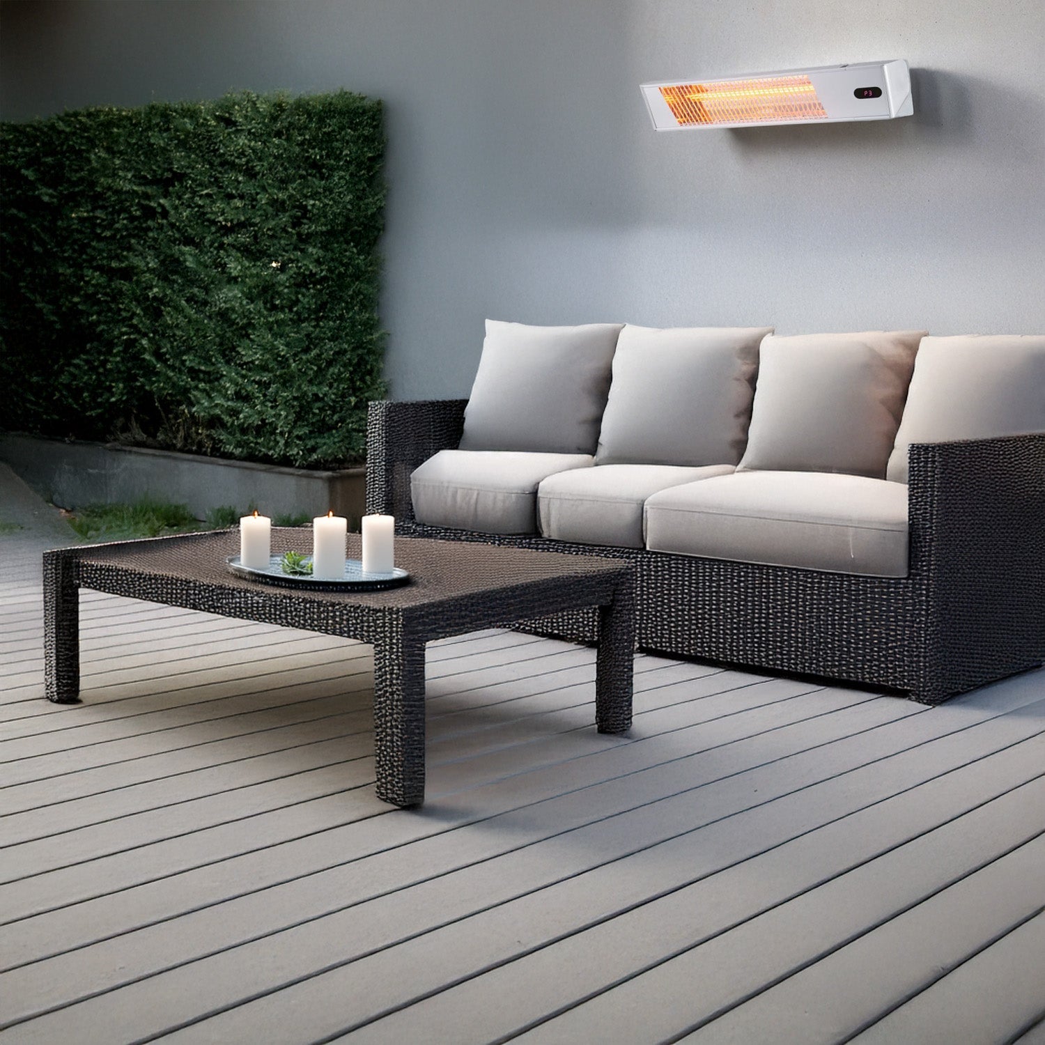 Sined Bouilloire Ira Inox 2000 Chauffage Électrique Infrarouge 2000w Réglable Gris Chauffage d'Intérieur à Onde Courte Ira et Télécommande Design Élégant Grille de Protection et Affichage LED