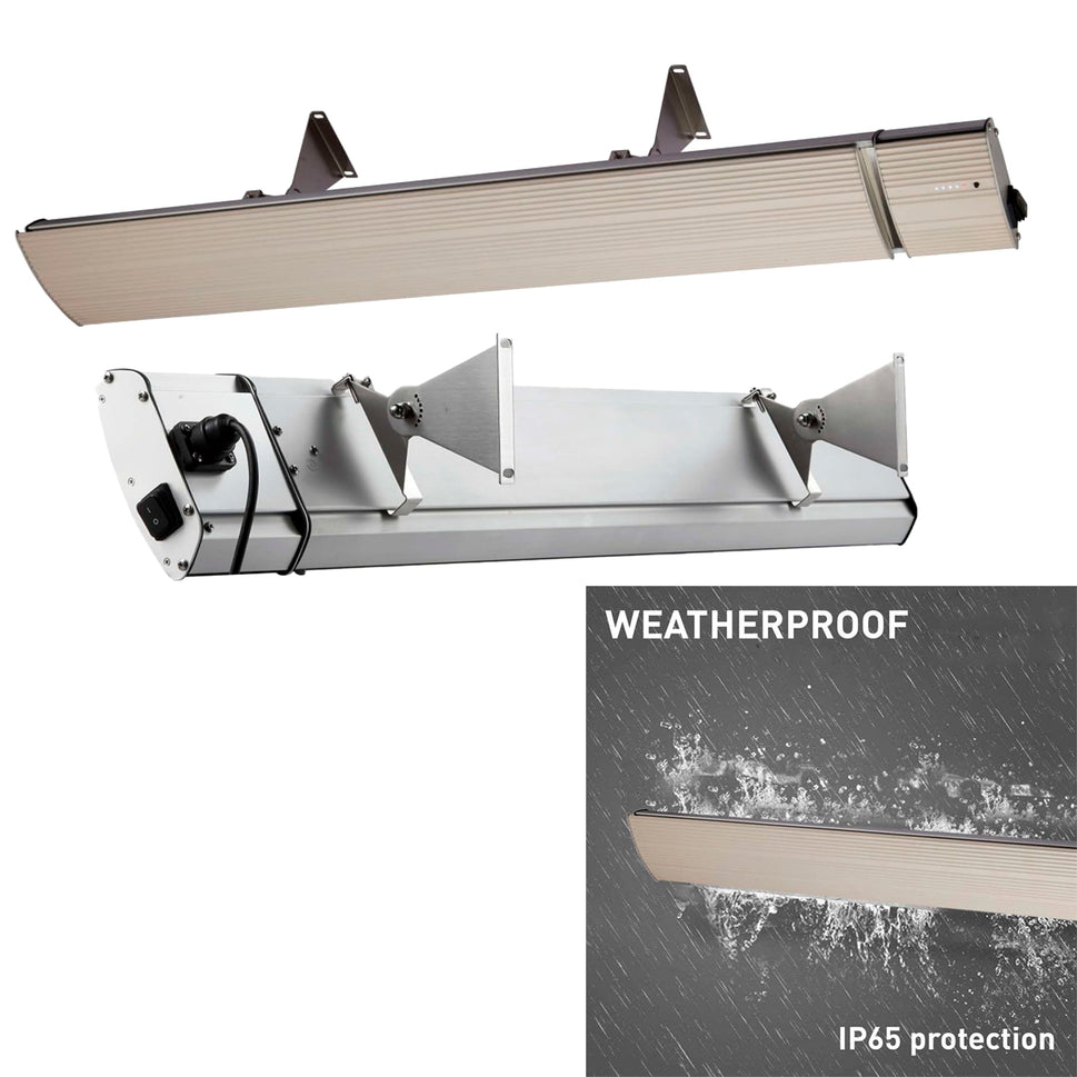 Sined White Heat 1500 Chauffage Céramique Infrarouge 1500w Blanc Sans Émission de Lumière Élément Chauffant en Alliage d'Aluminium Extrudé Revêtement Céramique Télécommande Ip65