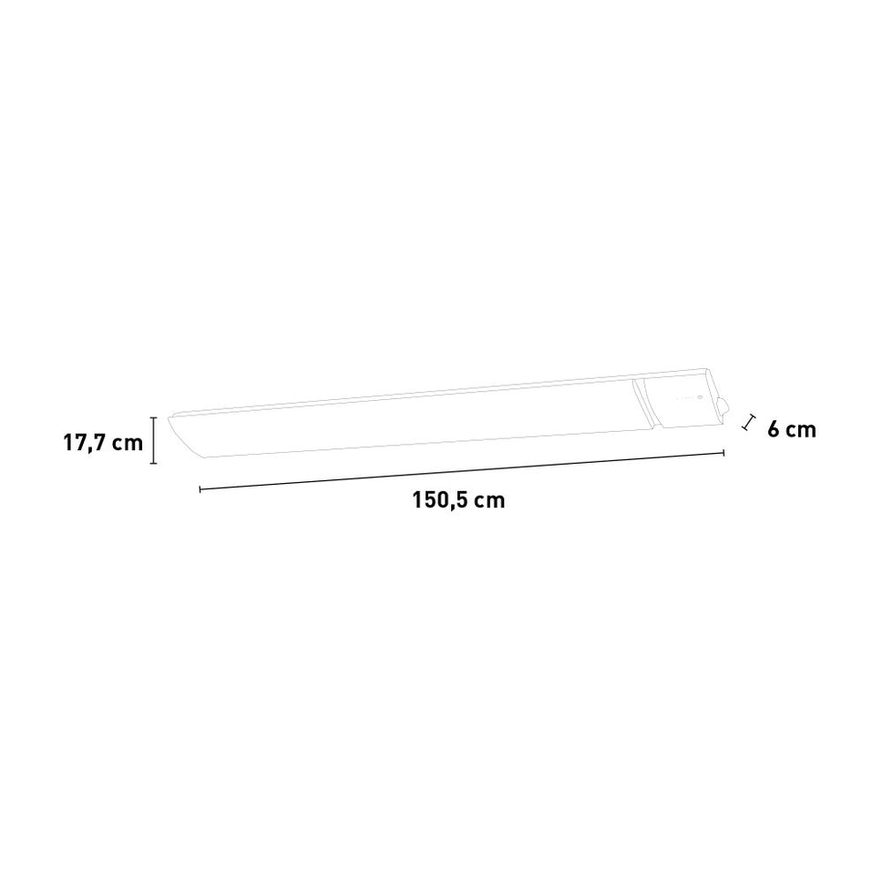 Sined Chaleur Blanc 2400 Radiateur Infrarouge Mural Puissance 2400w Blanc Sans Émission de Lumière Élément Chauffant en Alliage d'Aluminium Extrudé Revêtement Céramique Télécommande Ip65