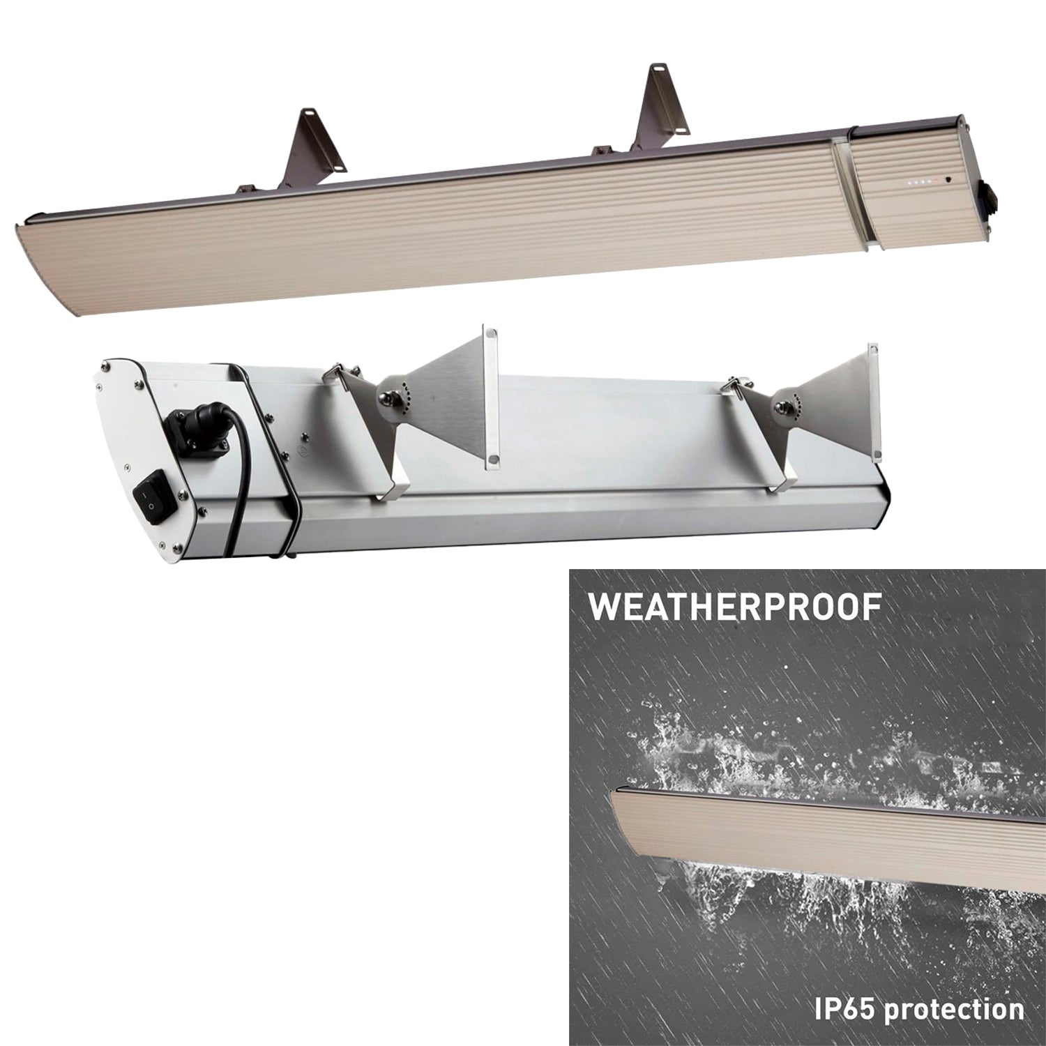 Sined Heat White 3200 Radiateur Infrarouge Extérieur en Aluminium 3200w Blanc Sans Émission de Lumière Élément Chauffant en Aluminium Extrudé Revêtement Céramique Télécommande Ip65