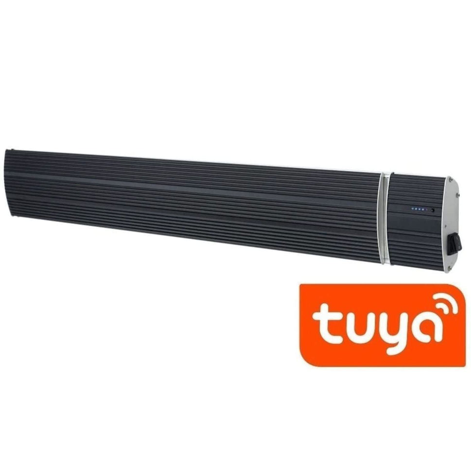 Sined Heat Noir 1800 Wifi Chauffage Infrarouge en Aluminium pour Extérieur 1800w Ondes Longues Sans Émission de Lumière Adapté pour Extérieur avec Télécommande Protection IP 65