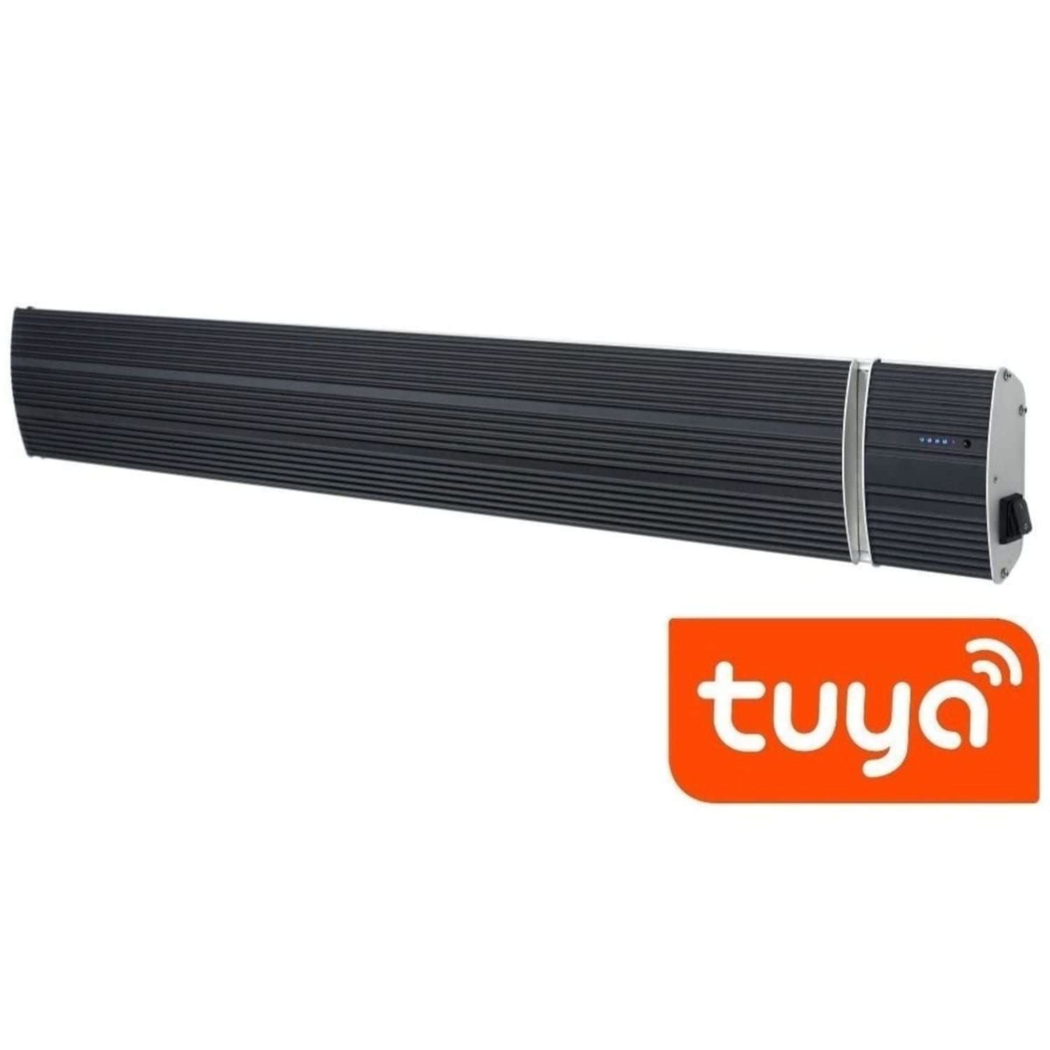 Sined Heat Noir 2400 Wifi Chauffage Mural Infrarouge 2400w Noir Ondes Longues Sans Émission de Lumière Adapté pour Extérieur avec Télécommande Revêtement Céramique Protection IP 65