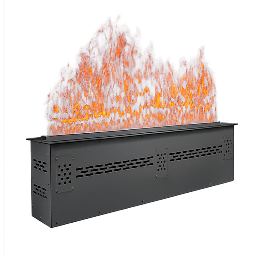 Sined Caldaro 50 Electric Water Fireplace Indoor Fireplace LED Non-Thermal Black with Built-in 3D Multicolor Flame Simulation for Elegant and Modern Rooms with Remote Control