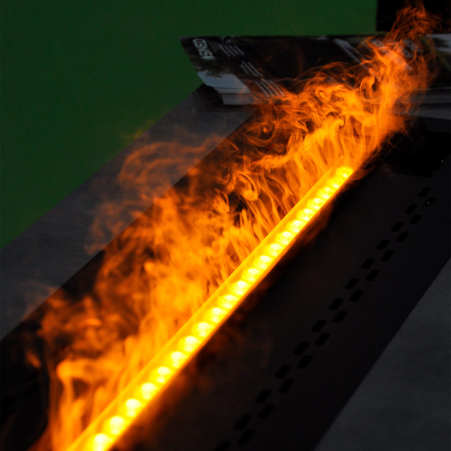 Sined Caldaro 50 Electric Water Fireplace Indoor Fireplace LED Non-Thermal Black with Built-in 3D Multicolor Flame Simulation for Elegant and Modern Rooms with Remote Control