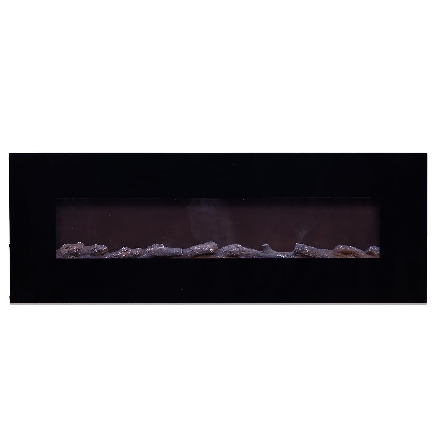Sined Aprica Cheminée Électrique Murale en Acier et Verre 1500w Noir Effet Flamme LED Réaliste avec 6 Niveaux d'Intensité Lumineuse et Télécommande pour Maison et Bureau