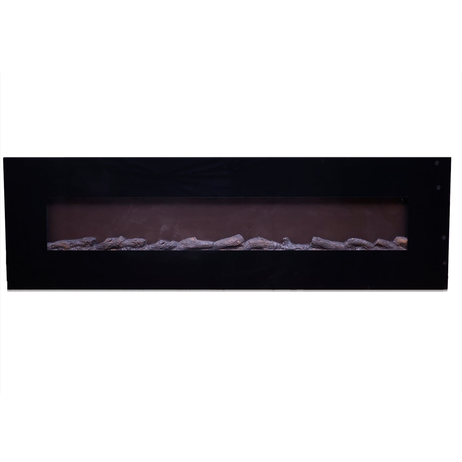 Sined Pordoi Cheminée Électrique Murale en Acier et Verre 1500w Effet Flamme LED Noir Flamme LED Réaliste 6 Niveaux d'Intensité Télécommande Idéal pour Maison Bureau Commerce