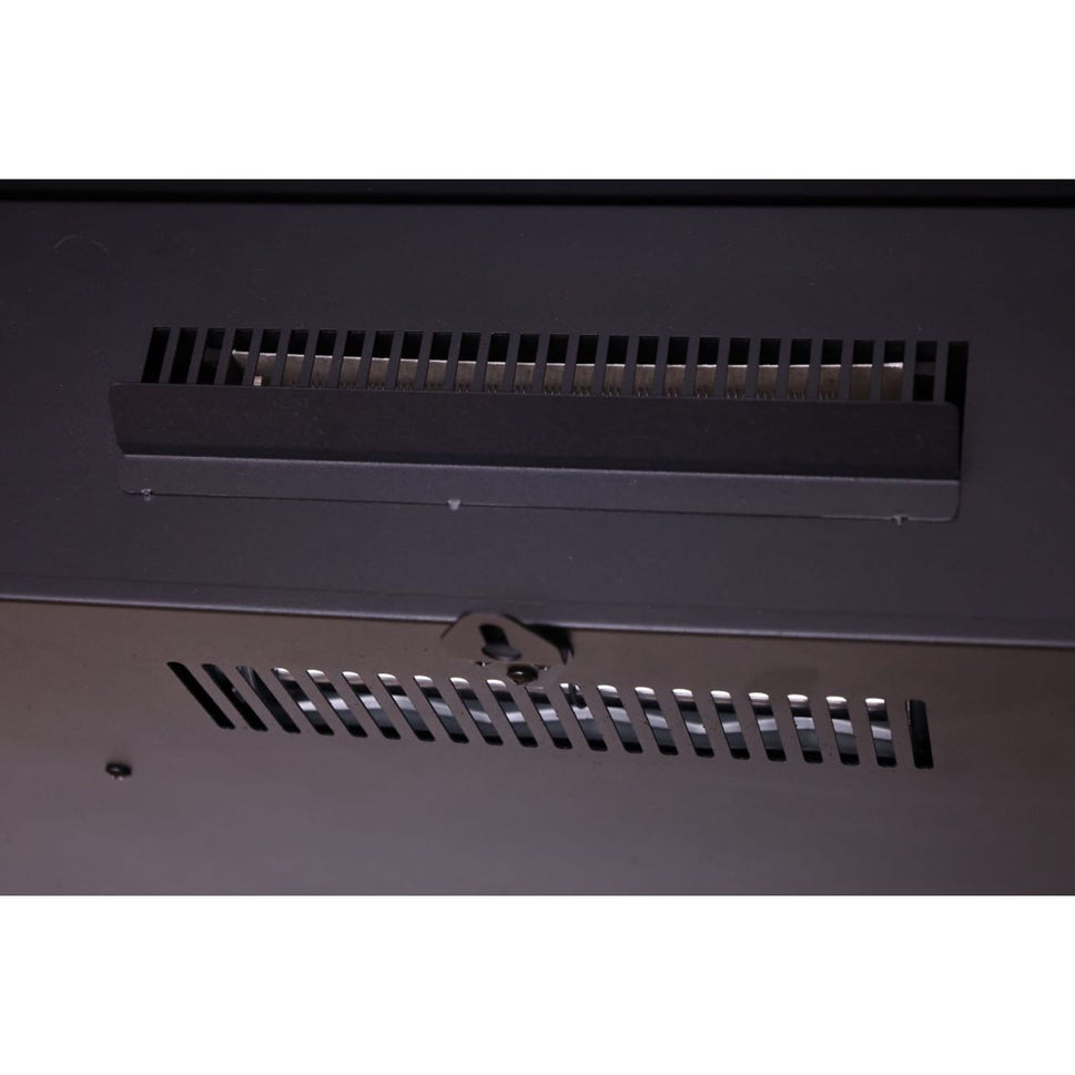 Sined Pordoi Cheminée Électrique Murale en Acier et Verre 1500w Effet Flamme LED Noir Flamme LED Réaliste 6 Niveaux d'Intensité Télécommande Idéal pour Maison Bureau Commerce