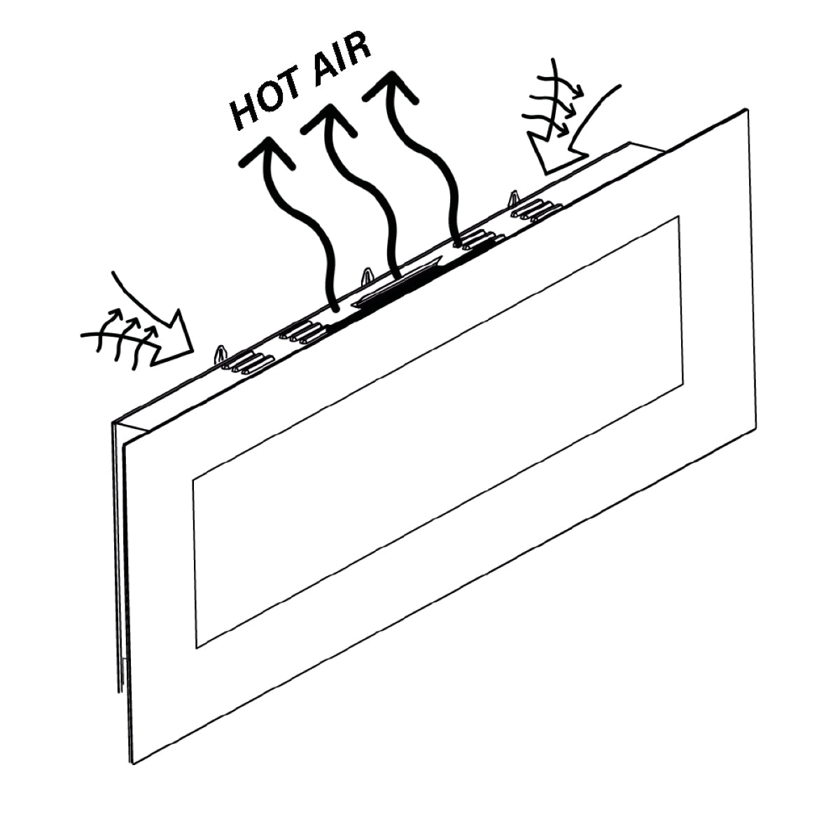 Sined Pordoi Cheminée Électrique Murale en Acier et Verre 1500w Effet Flamme LED Noir Flamme LED Réaliste 6 Niveaux d'Intensité Télécommande Idéal pour Maison Bureau Commerce