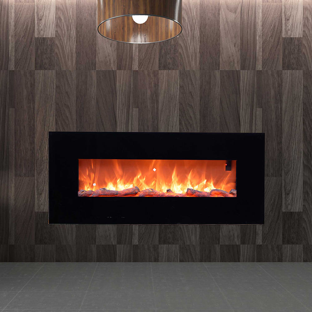 Sined Stelvio crée une ambiance chaude et accueillante dans n'importe quel espace avec notre cheminée électrique murale de 1500w, son effet flamme LED réaliste et son design élégant