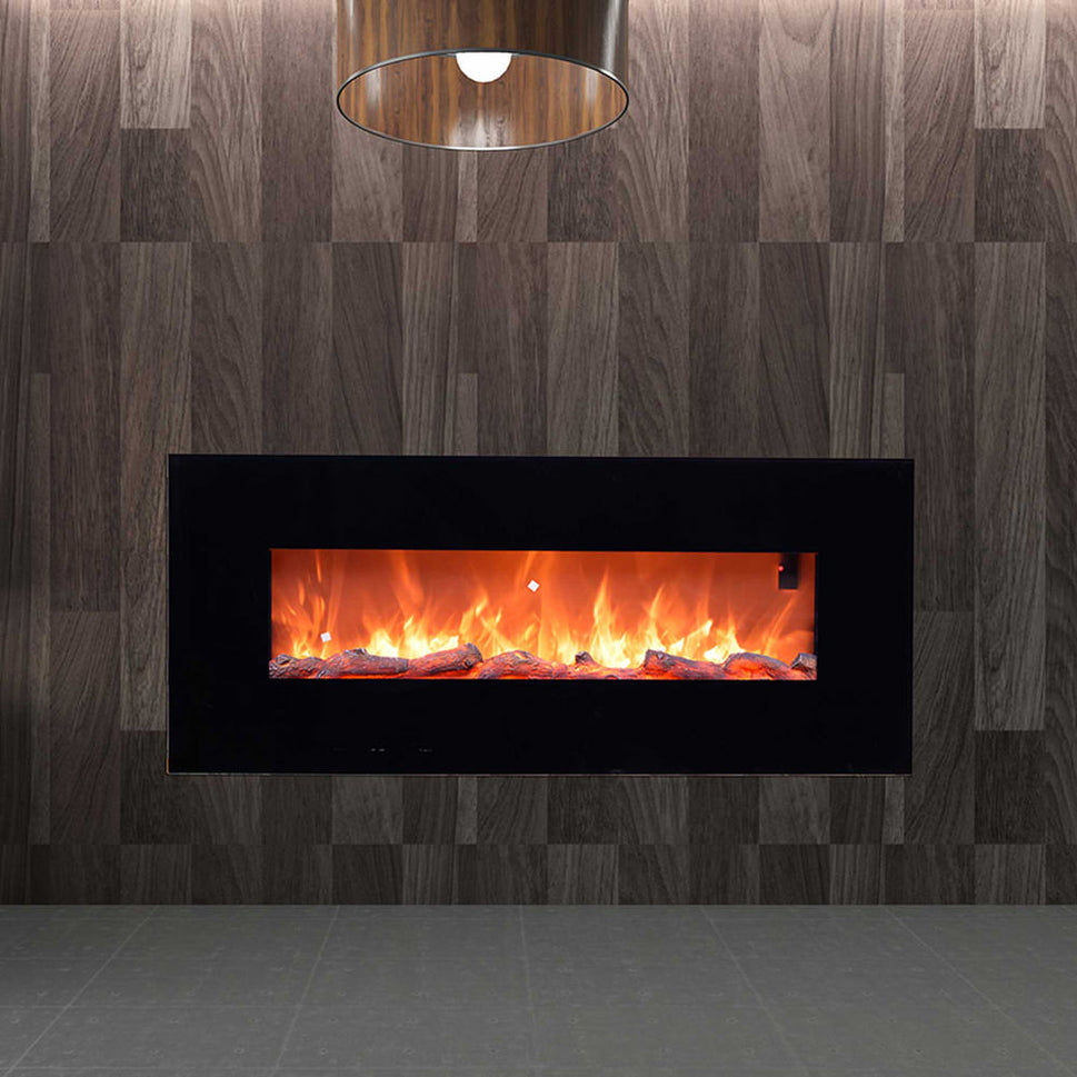 Sined Stelvio crée une ambiance chaude et accueillante dans n'importe quel espace avec notre cheminée électrique murale de 1500w, son effet flamme LED réaliste et son design élégant