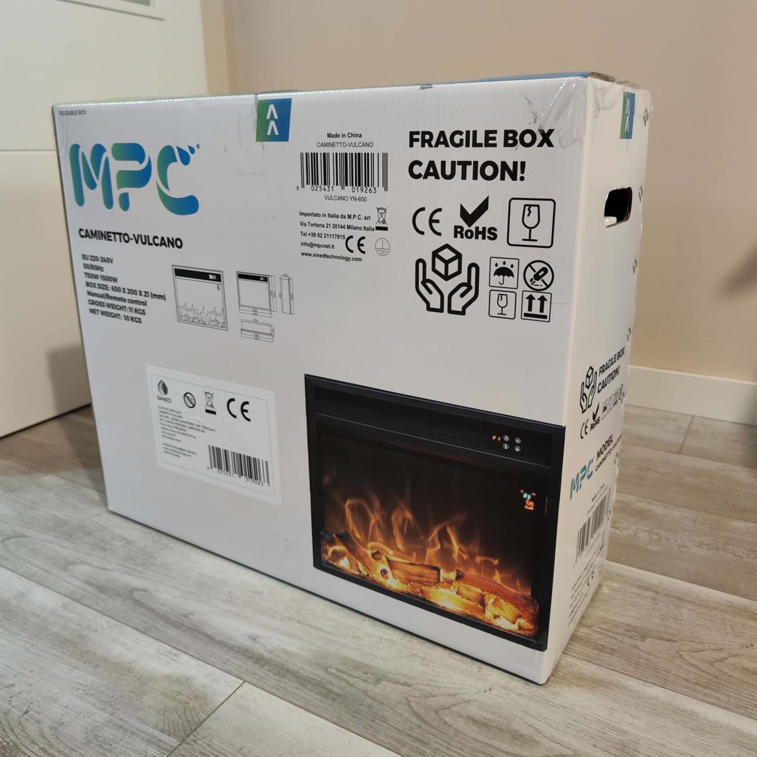 Mpc Vulcano Chimenea Quemador Electrico Led Para Chimenea 1500w Efecto Llama Solo Negro Nuevo Quemador Electrico Led 1500w Compatible Con Marcos o Chimeneas Existentes Mando a Distancia Incluido