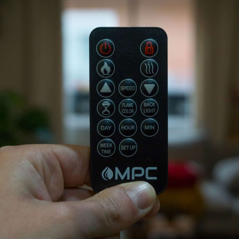 Cheminée Mpc Chaudière Cheminée Sur Pied Avec Cadre et Brûleur Électrique de 1500w Noir Télécommande Incluse Effet Flamme Seulement Possible Adapté Pour La Maison ou Le Bureau