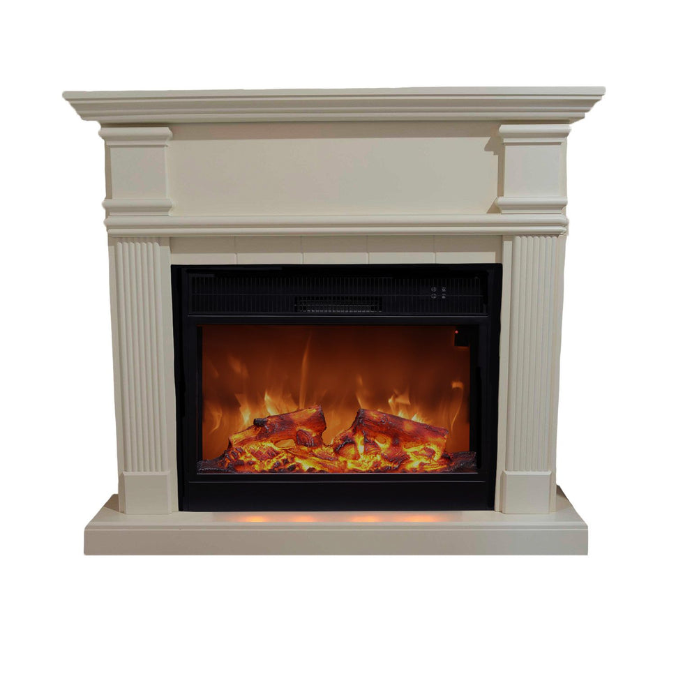 Sined XXL Fireplace Stove With Frame and 1500w Electric Burner White Remote Control Included LED Flame Effect Suitable For All Indoor Environments