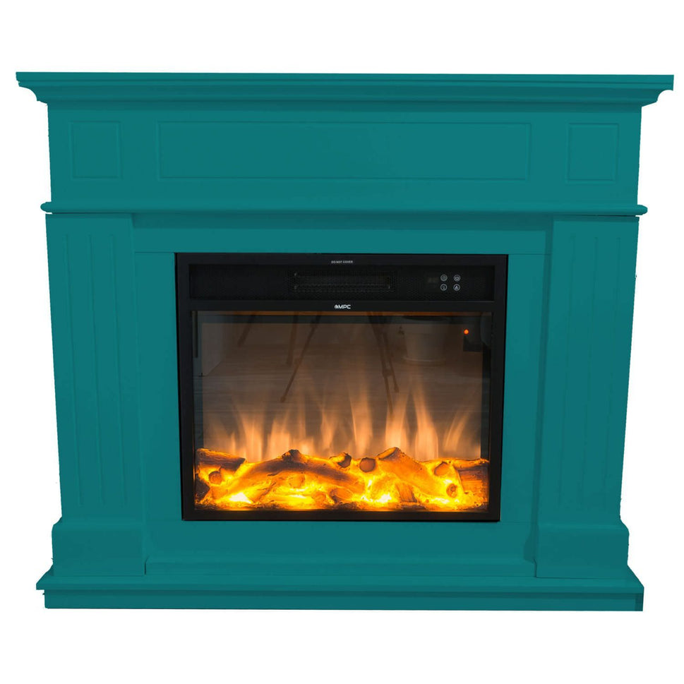 Cheminée électrique sur pied 1500w Pienza Turquoise Sined