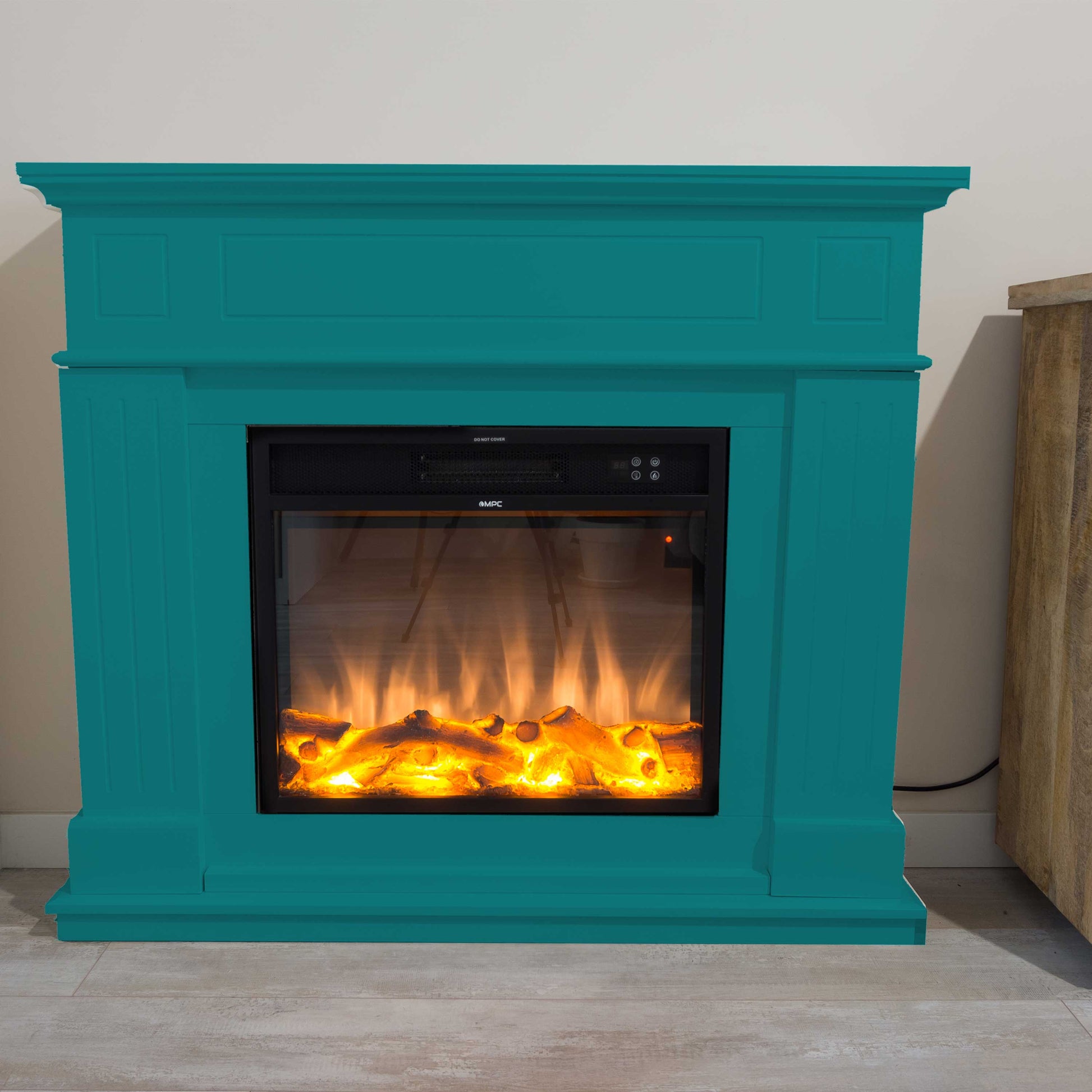 Cheminée électrique sur pied 1500w Pienza Turquoise Sined
