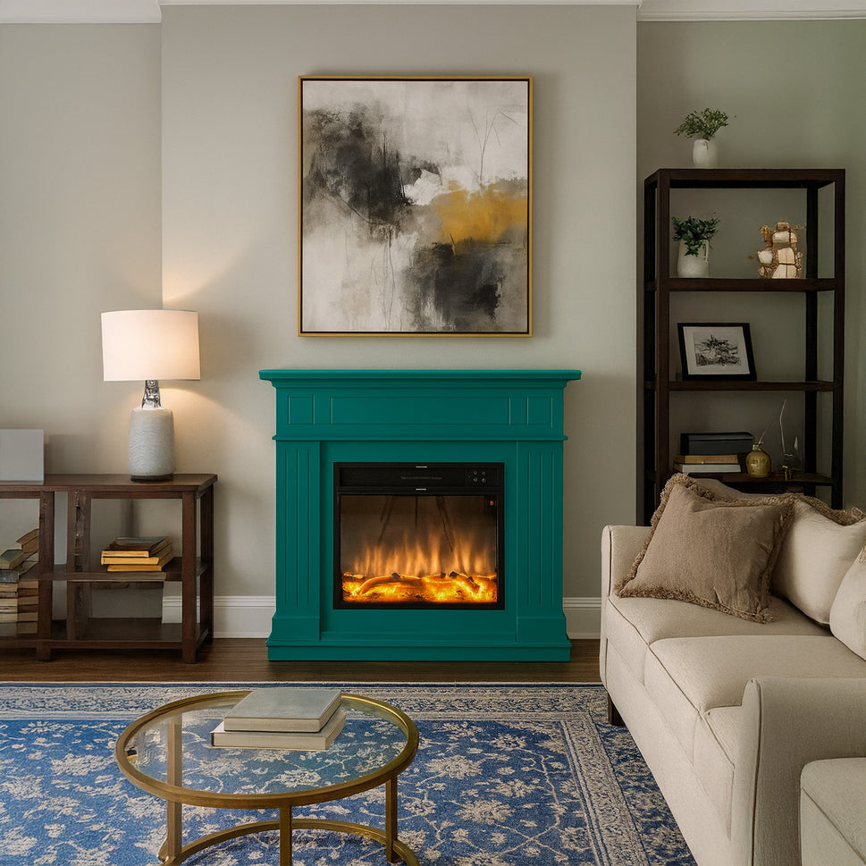 Cheminée électrique sur pied 1500w Pienza Turquoise Sined