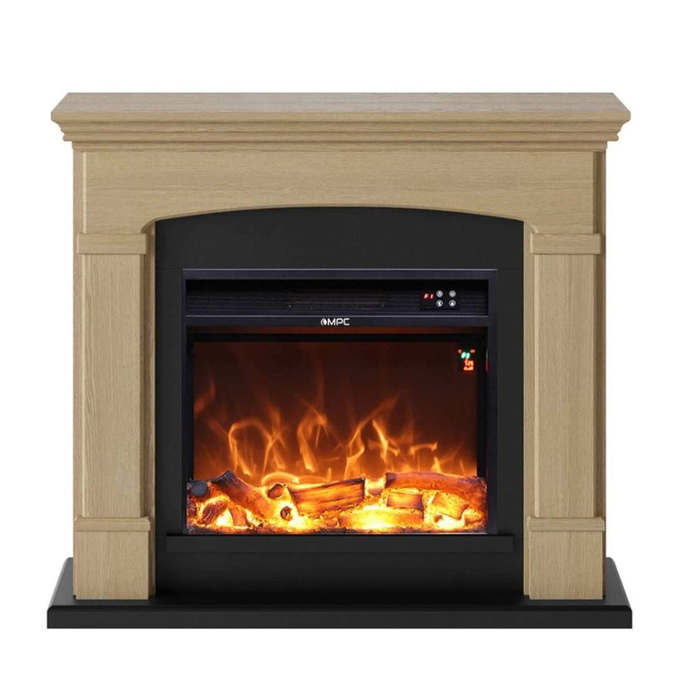 Mpc Camino Siena Cheminée Sur Pied Avec Brûleur 1500w Design Unique Avec Télécommande Chêne Cheminée Design Complète Avec Télécommande Fabriquée En Bois MDF Facile À Installer