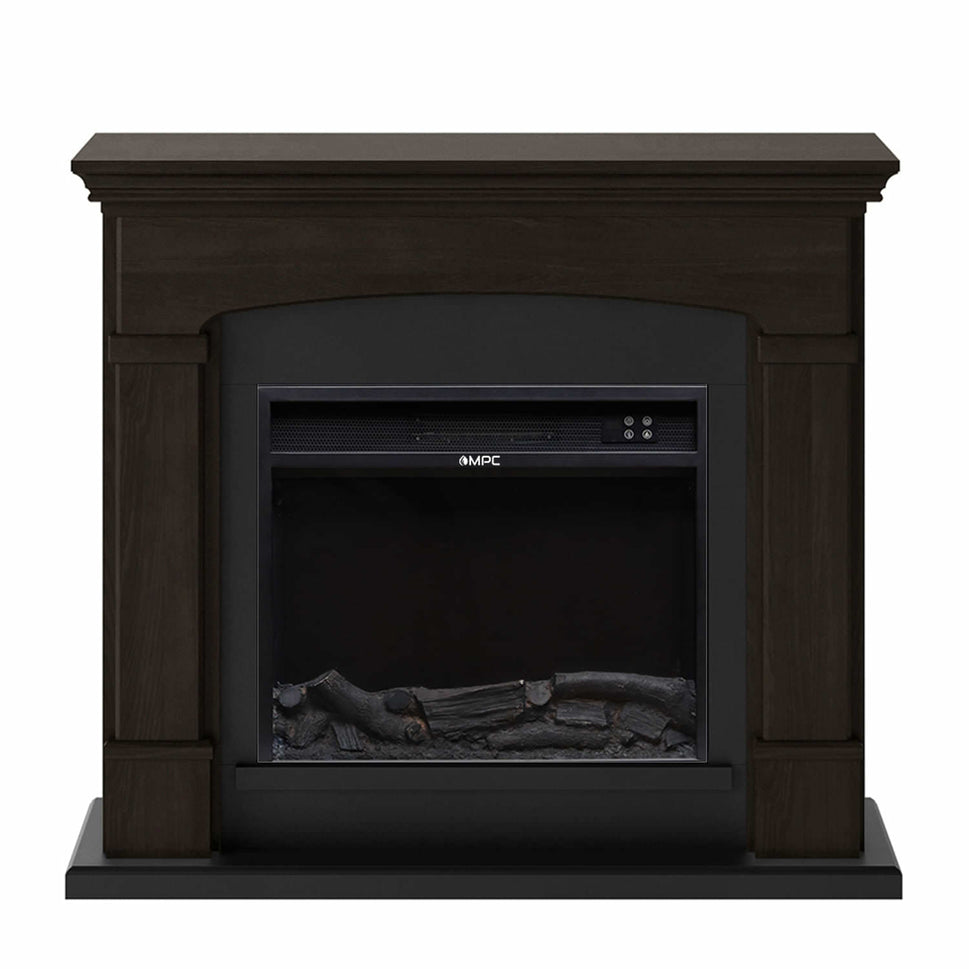 Mpc Camino Siena Cheminée Sur Pied Avec 1500w Effet Flamme Réel Led Wengé Cheminée Design Complète Avec Télécommande En Bois MDF Facile À Installer