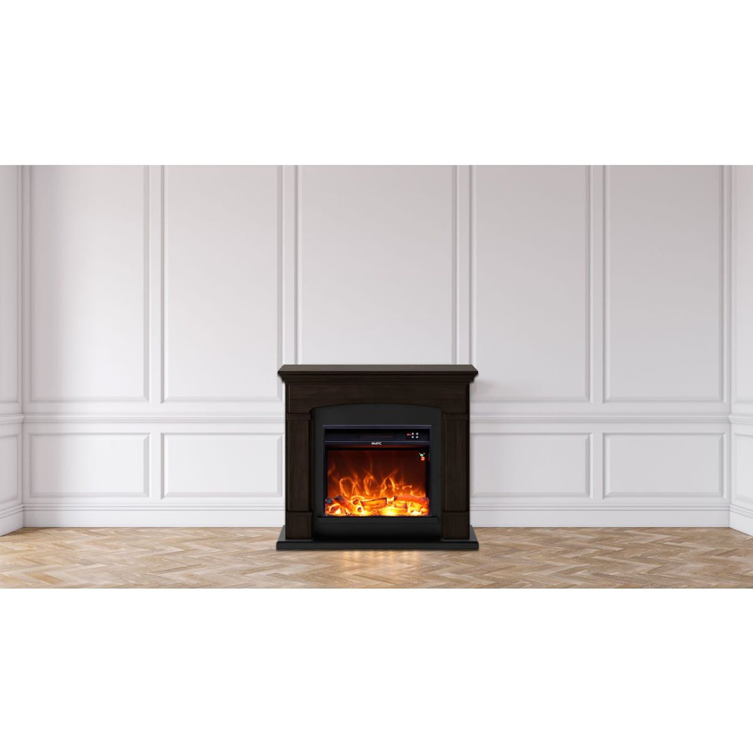 Mpc Camino Siena Cheminée Sur Pied Avec 1500w Effet Flamme Réel Led Wengé Cheminée Design Complète Avec Télécommande En Bois MDF Facile À Installer