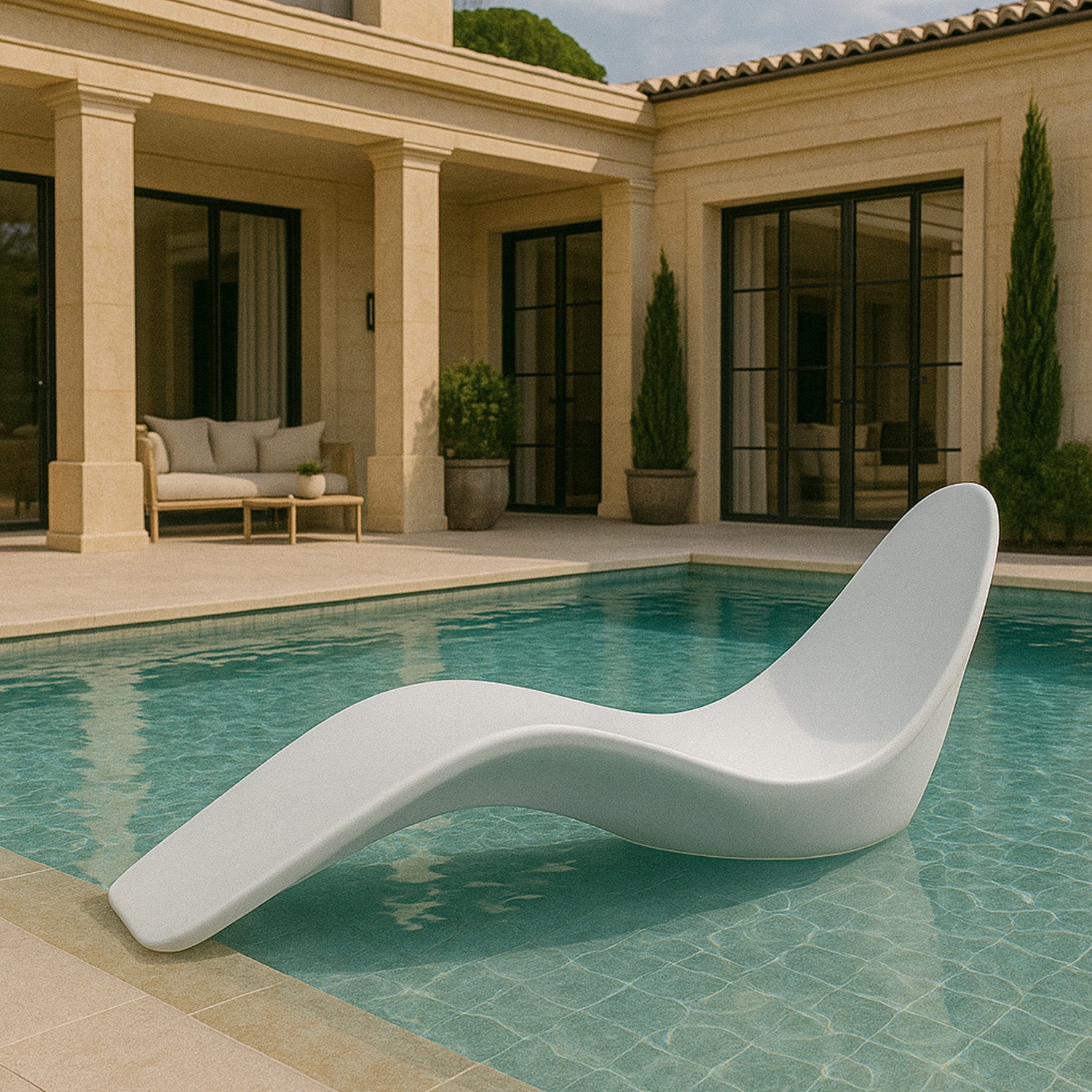 Chaise Longue Venere Transat Ergonomique et Moderne Blanche Sined