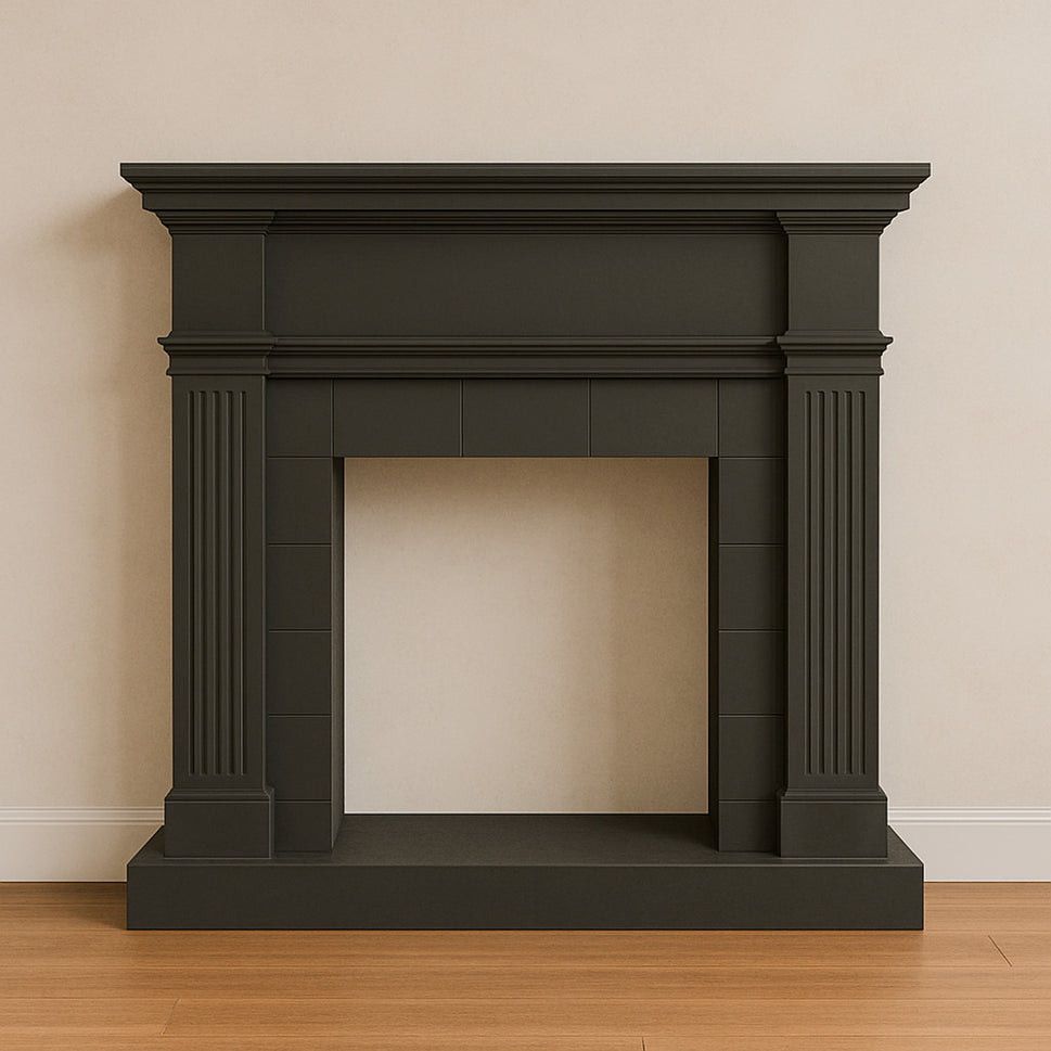 Mpc Marco Fireplace Boiler Deep Gray Mdf For Electric Insertable Volcano Fireplace or Existing Burner Timeless Classic Design