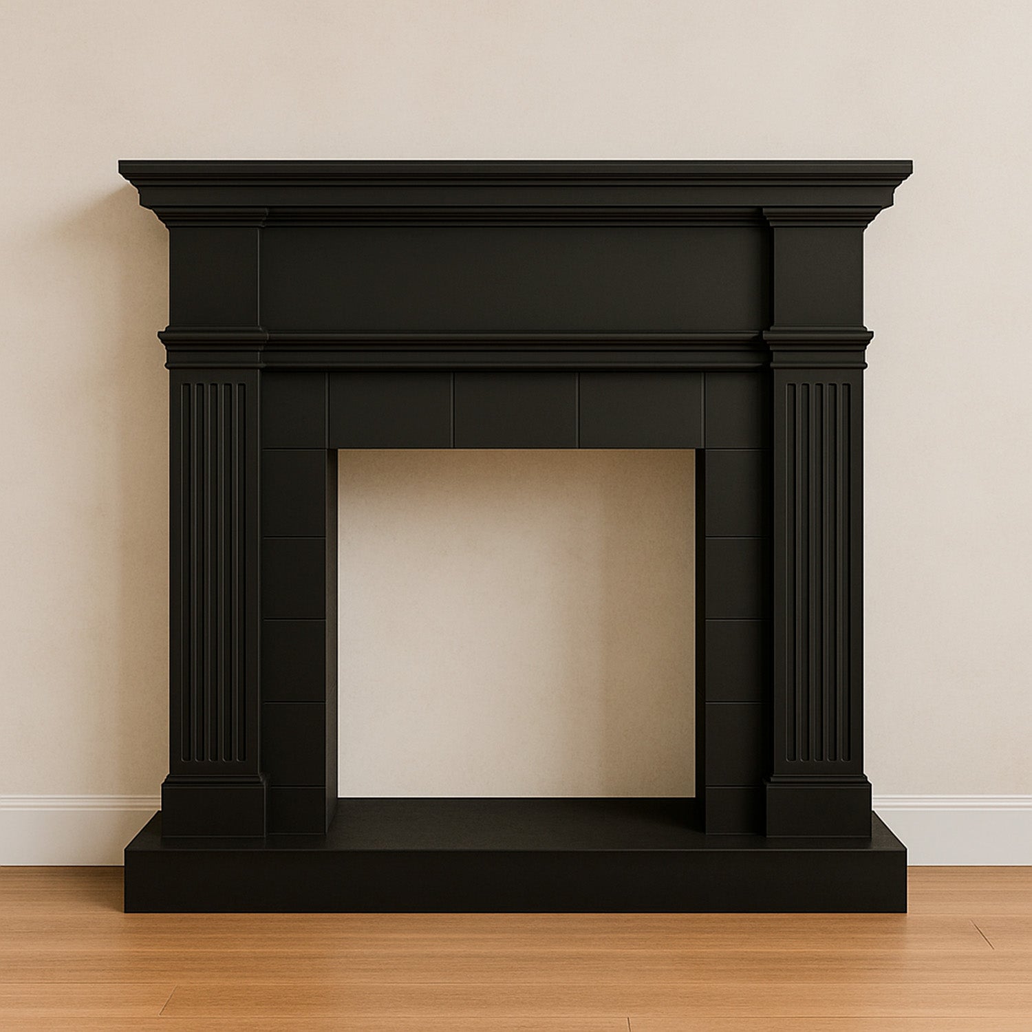 Marco De Chimenea Mpc Caldera Negro Ideal Para La Chimenea Electricavolcano Insertar o Quemador Existente Diseno Clásico Atemporal Hecho De Madera Mdf Resistente