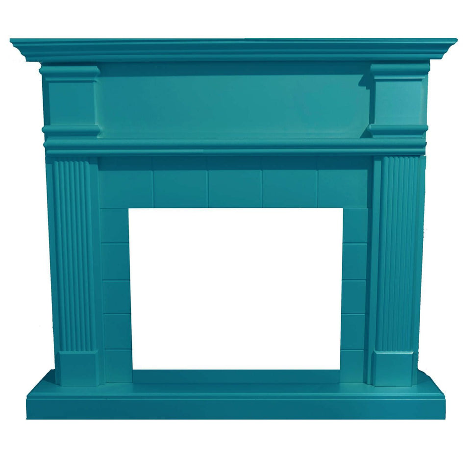 Mpc Turquoise Blue Fireplace Frame Boiler Turquoise Blue Fireplace Frame for Electric Fireplace Vulcan or Existing Burner Timeless Classic Design in MDF Wood