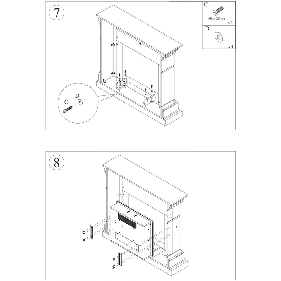 Turquoise Ketone Electric Fireplace Frame Sined