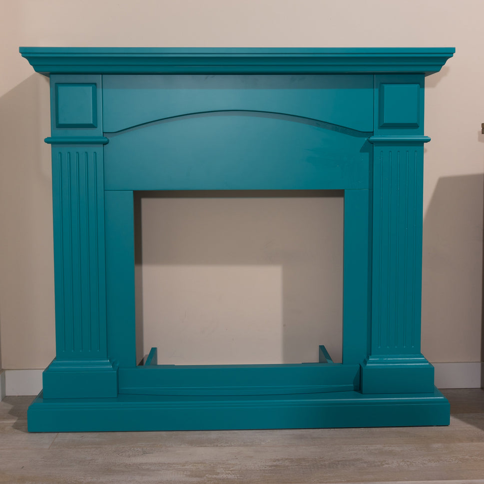 Turquoise Ketone Electric Fireplace Frame Sined