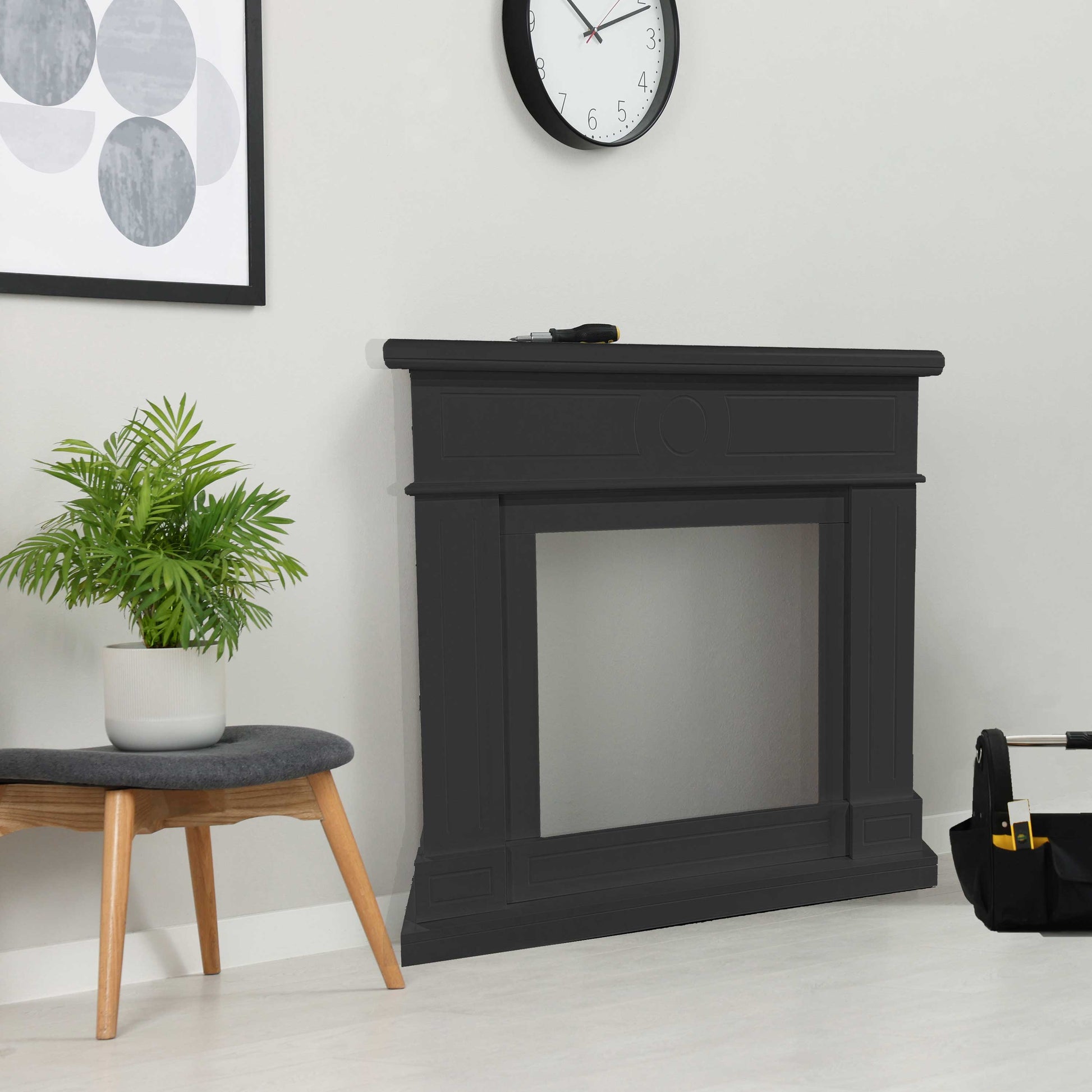 Marco De Chimenea Mpc Lipari Gris Marco De Chimenea Lipari Gris Para Chimenea Electrica Volcano o Quemador Existente En Madera Mdf Diseno Lineal Apto Para Todos Los Ambientes