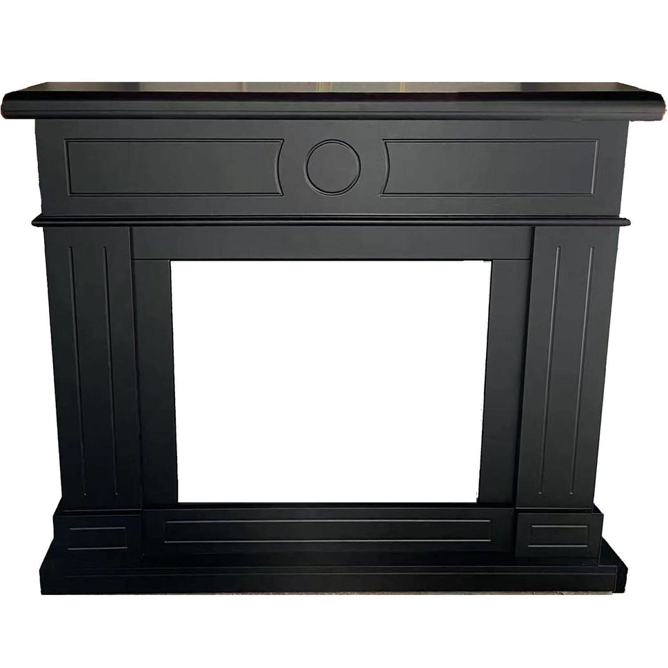 Mpc Lipari Black Deep Frame For Lipari Black Electric Fireplace Vulcan or Existing Burner Made of MDF Wood Elegant Design For All Environments