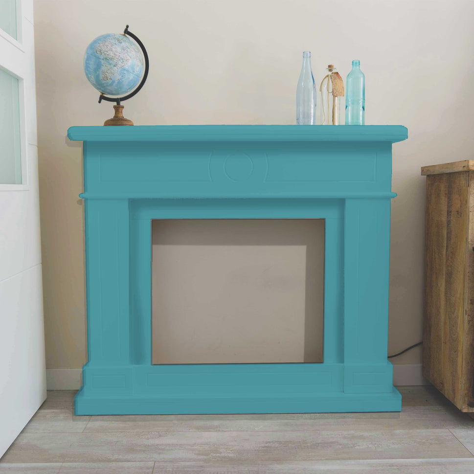 Fireplace Frame Mpc Lipari Turquoise Blue Fireplace Frame Lipari Turquoise Blue For Volcano Electric Burner or Existing Wood MDF Burner Ideal For All Environments