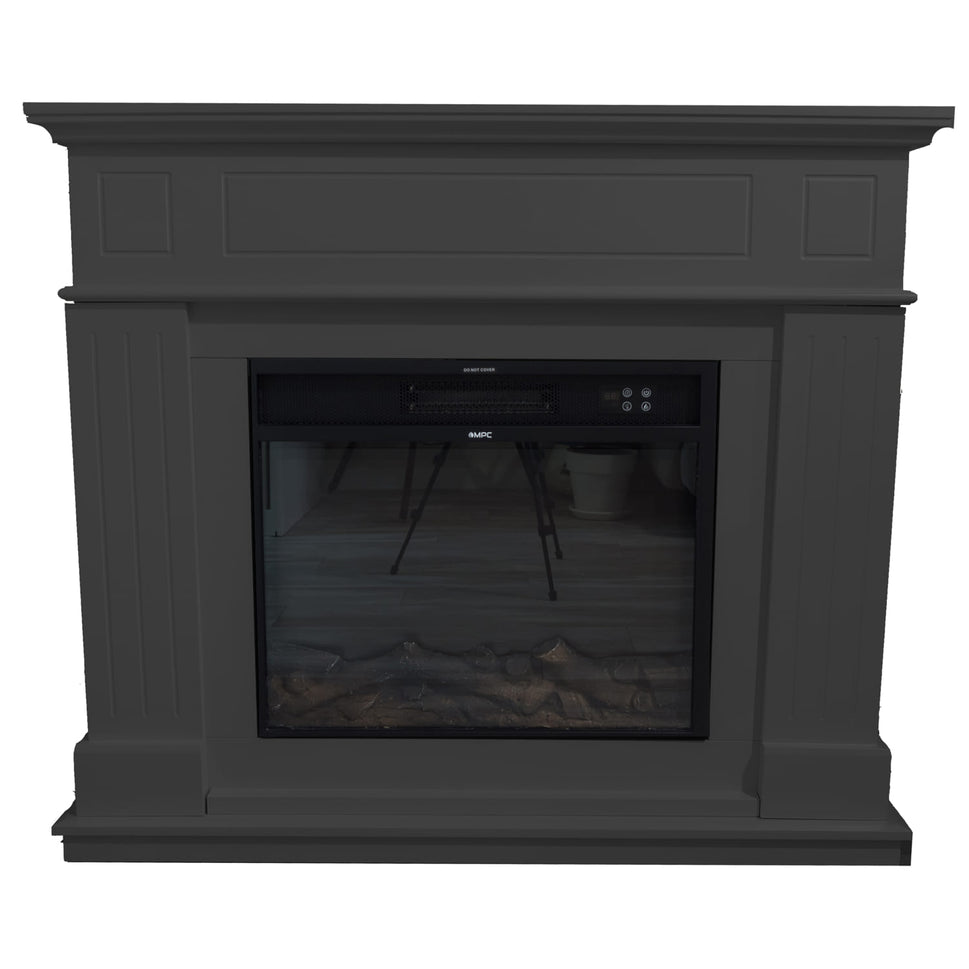 Dark Gray Pienza Electric Fireplace Frame Sined