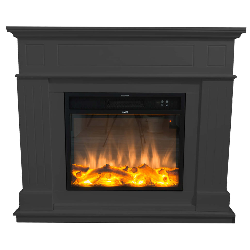 Dark Gray Pienza Electric Fireplace Frame Sined