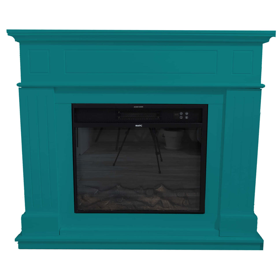 Turquoise Blue Pienza Electric Fireplace Frame Sined