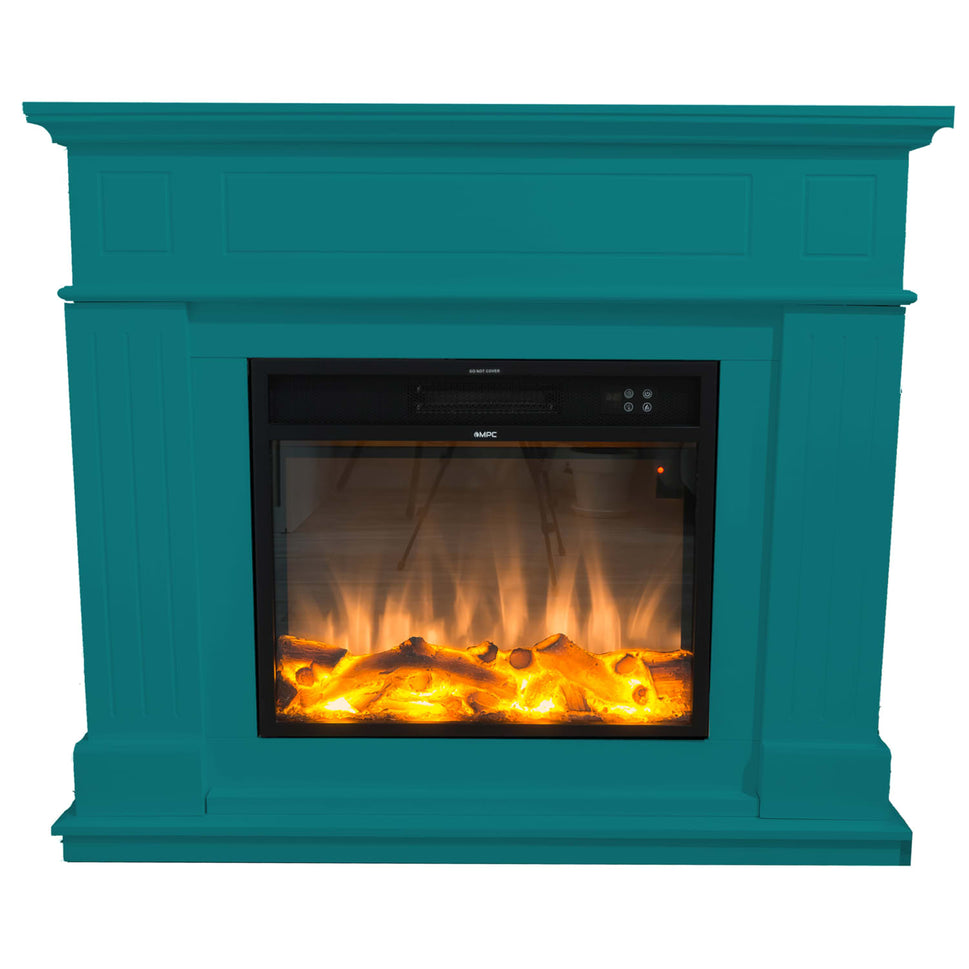 Turquoise Blue Pienza Electric Fireplace Frame Sined