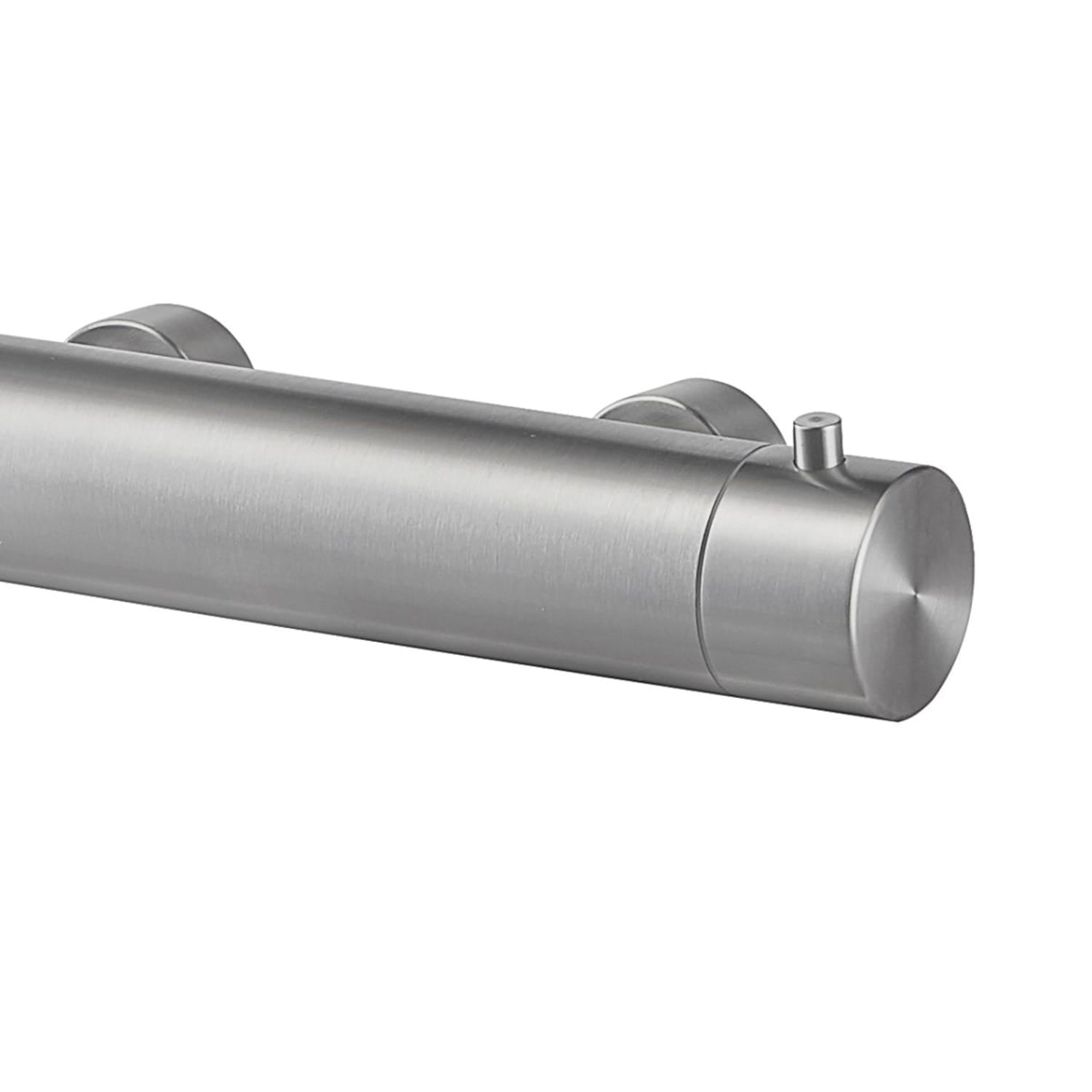 SINED Douche extérieure murale en acier inoxydable AISI 316L satiné avec mélangeur double eau chaude et froide pour douchette et pomme de douche, comprend une vanne trois voies Modèle DOCCIA ARBOREA INOX