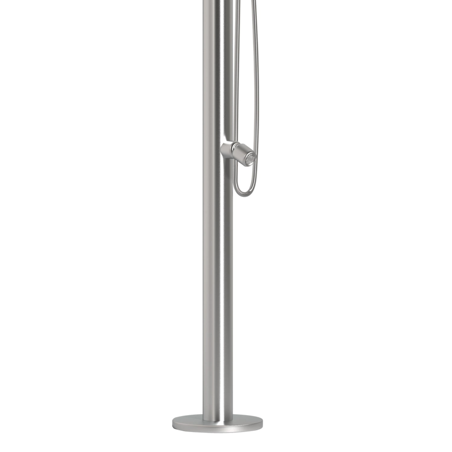 SINED Douche extérieure d'eau chaude et froide en acier inoxydable AISI 316L couleur inox satiné avec pomme de douche et déviateur manuel hauteur 229 cm et diamètre 6 cm modèle DOCCIA BOSA INOX