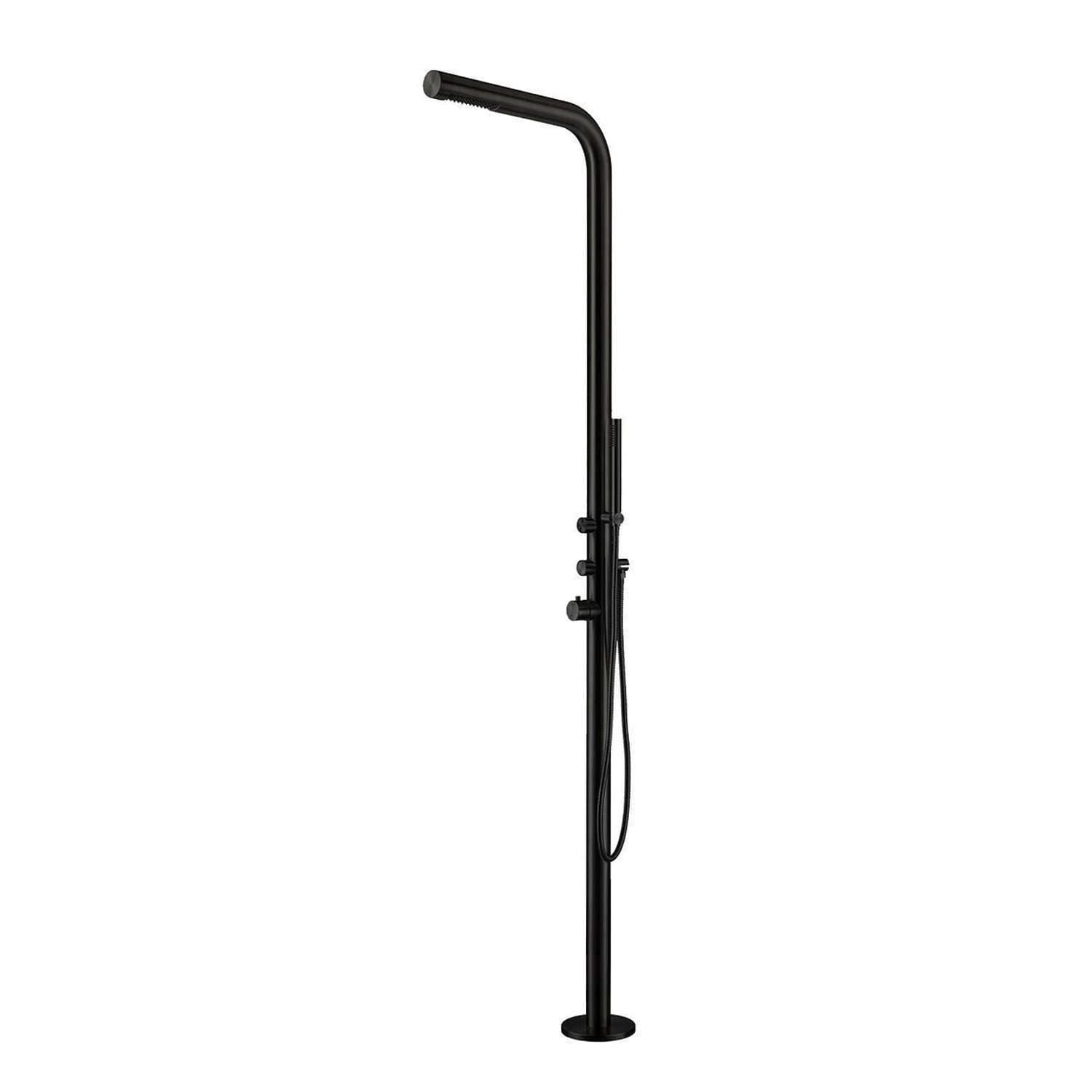 Doccia da Giardino in Acciaio Inossidabile 316l con Doccia a Mano 221cm Nero Sined