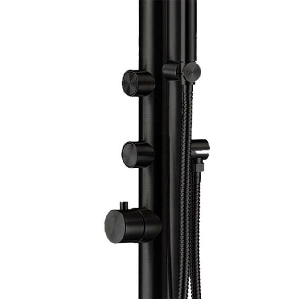 Stainless Steel 316l Garden Shower with Hand Shower 221cm Black Sined
