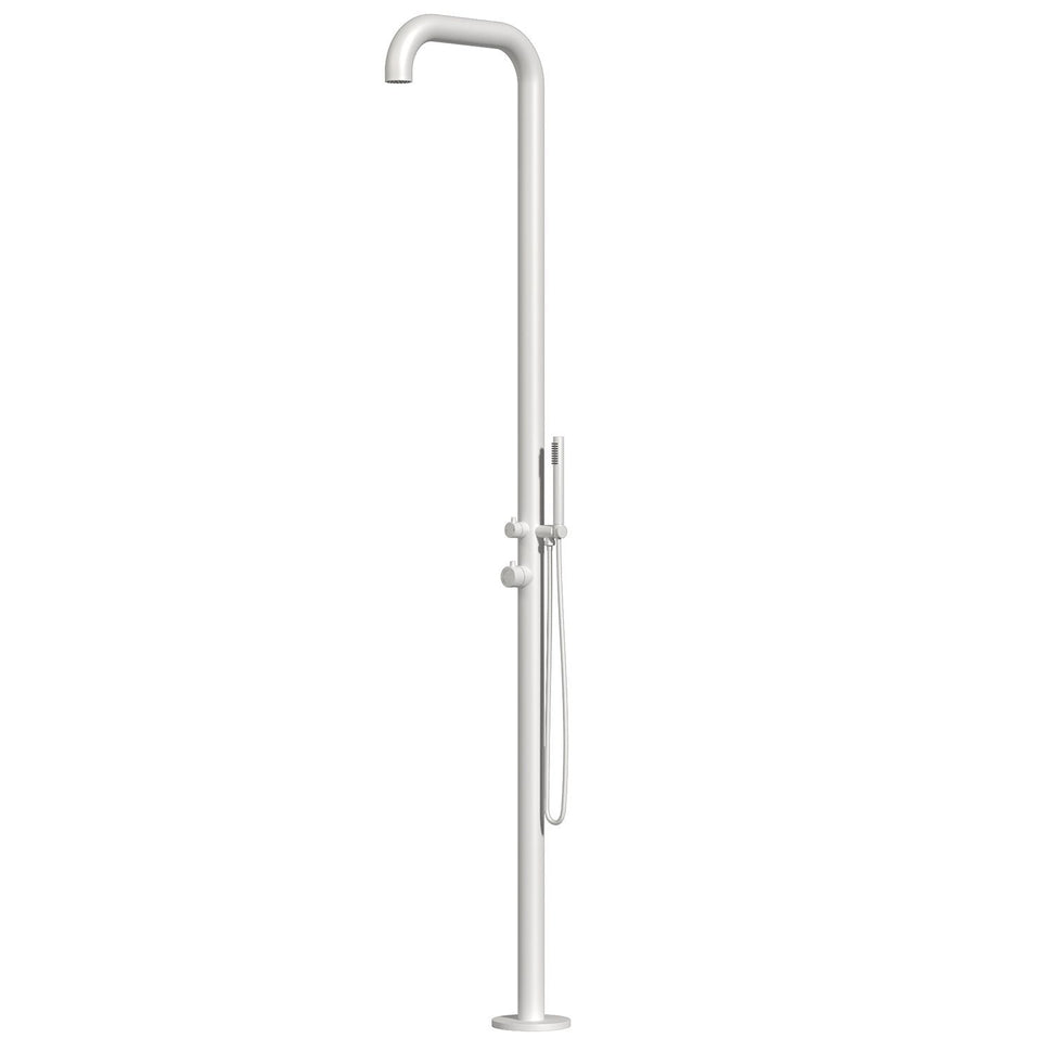 Stainless Steel 316L Outdoor Shower with Handheld Shower 230cm White Sined
