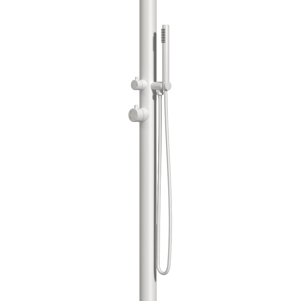 Stainless Steel 316L Outdoor Shower with Handheld Shower 230cm White Sined