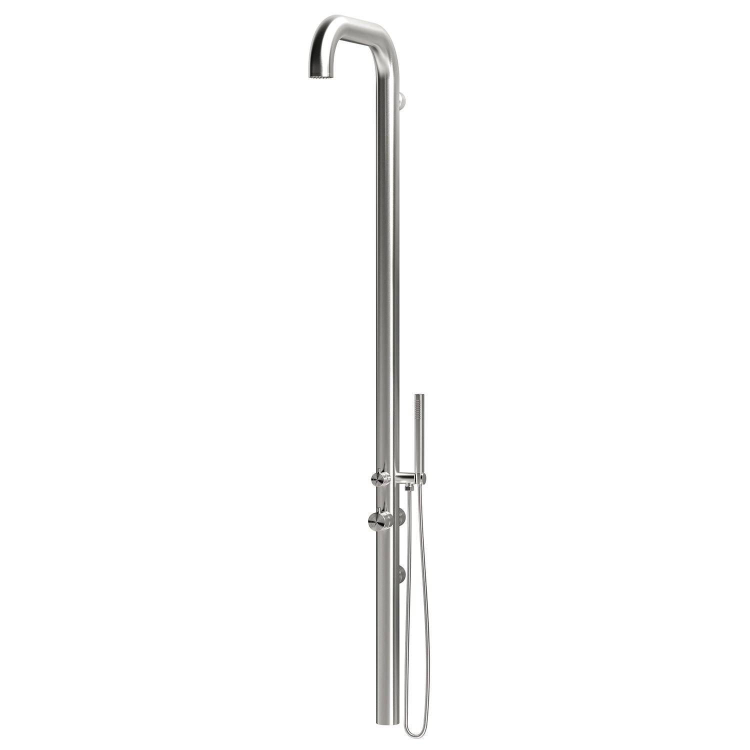 SINED Ducha de pared exterior de acero inoxidable 316L satinado sinterizado resistente a la corrosión y al desgaste - Modelo DOCCIA CHIA PARETE INOX