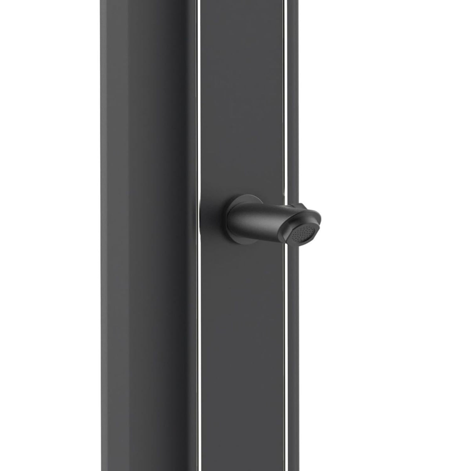 SINED Douche extérieure Solaire Nera en Aluminium avec pomme de douche ronde de 20 cm Structure Courbe et Réservoir de 35 Litres Idéal pour l'Extérieur Modèle Dafne