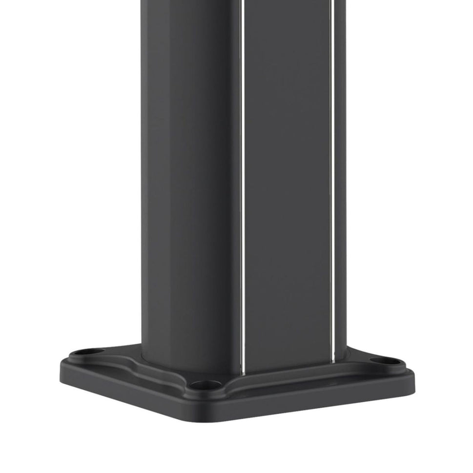 Sined Dafne Solardusche aus gebogenem Aluminium mit 35-Liter-Fußbad, Schwarz