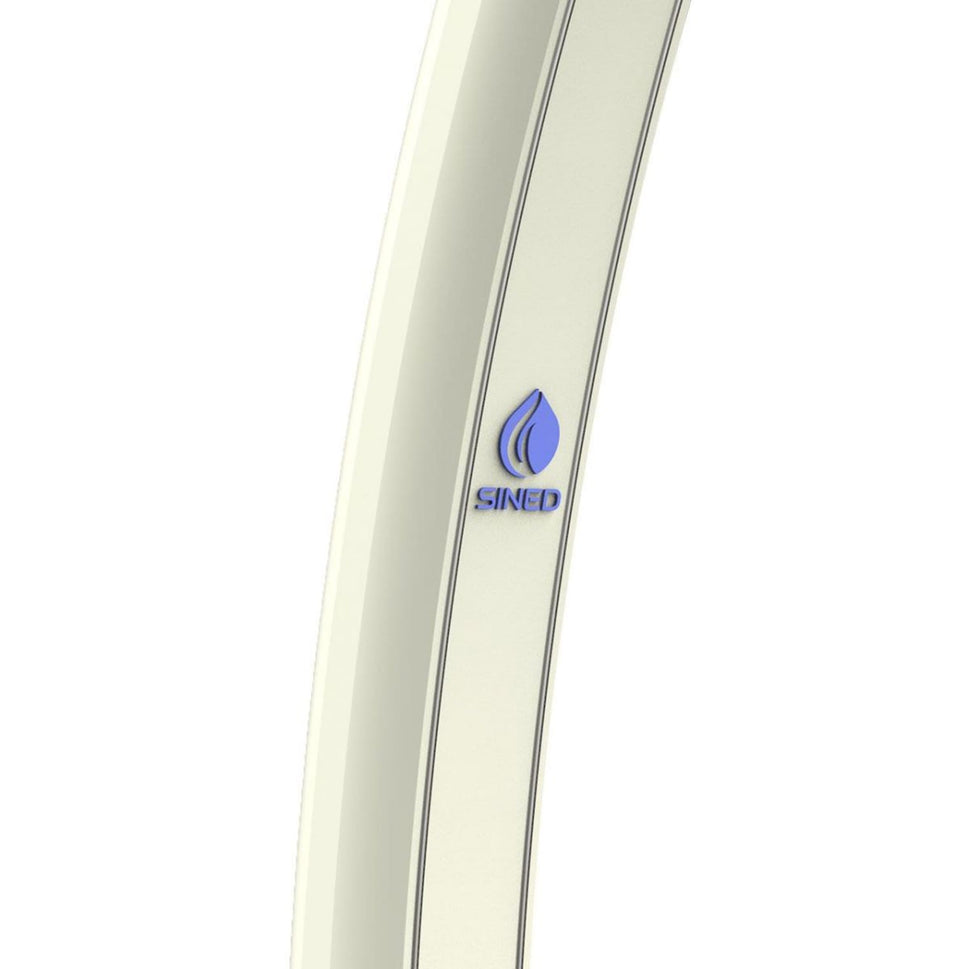 Sined Emi Aluminium-Solardusche mit oberer Dusche und 25-Liter-Fußbad, weiß