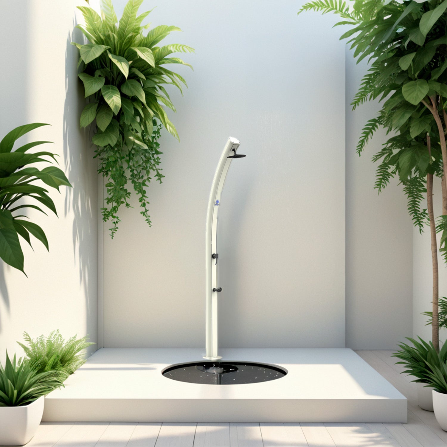 Douche Solaire Emi Blanche en Aluminium pour Piscine Sined